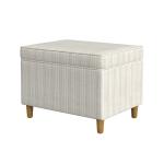 Marigold Pinstripe Upholstered Storage Ottoman