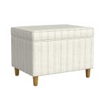 Marigold Pinstripe Upholstered Storage Ottoman
