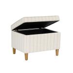 Marigold Pinstripe Upholstered Storage Ottoman