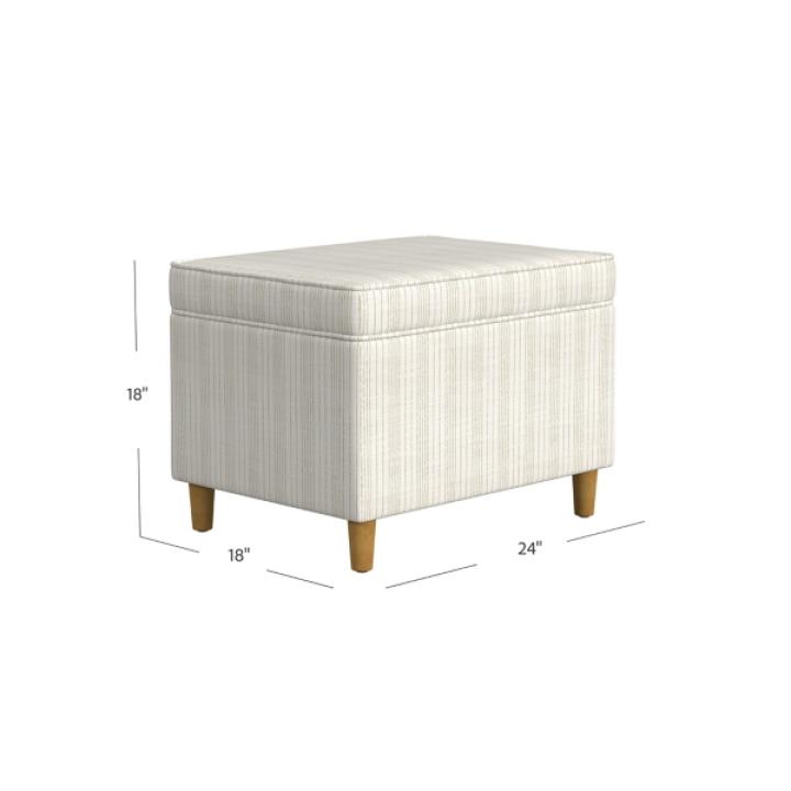Marigold Pinstripe Upholstered Storage Ottoman