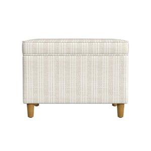 Marigold Pinstripe Upholstered Storage Ottoman