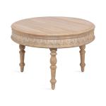 Patresa Round Natural Carved Wood Coffee Table