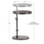 Engles Pewter Metal Oval Adjustable Table