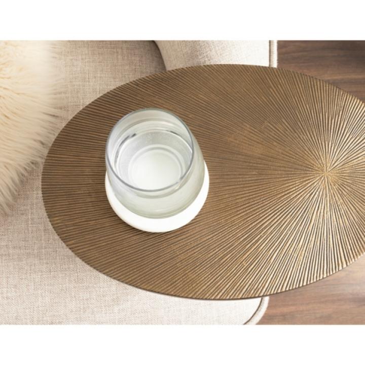 Engles Gold Metal Oval Adjustable Table