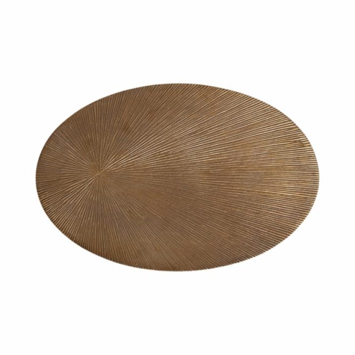 Engles Gold Metal Oval Adjustable Table