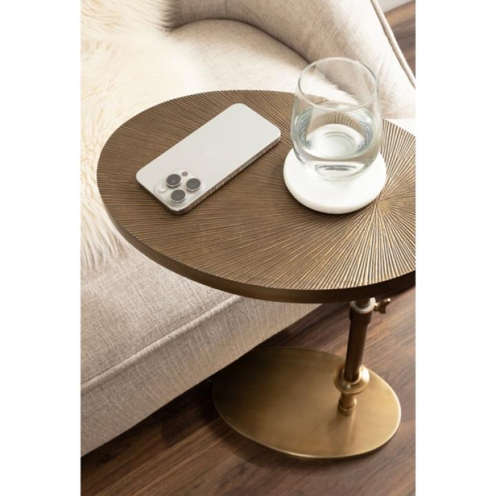Engles Gold Metal Oval Adjustable Table