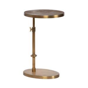 Engles Gold Metal Oval Adjustable Table