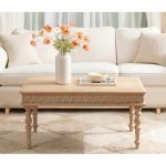 Patresa Natural Carved Wood Coffee Table