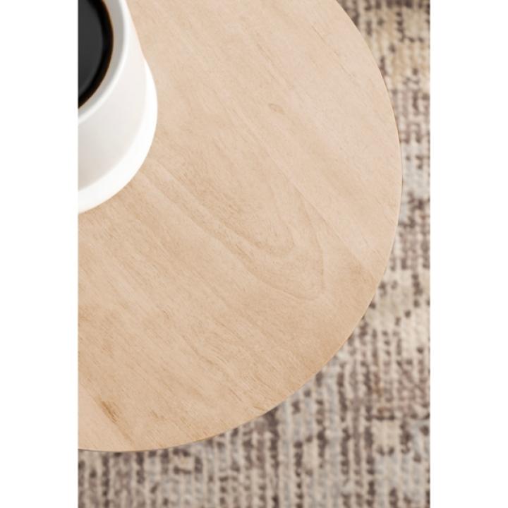 Nisha Natural Wood Scalloped Cocktail Table