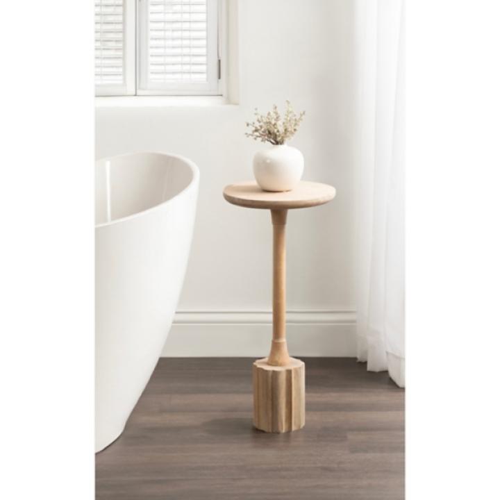 Nisha Natural Wood Scalloped Cocktail Table