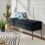 Achilles Black Tufted Storage Bench