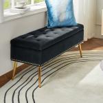 Achilles Black Tufted Storage Bench