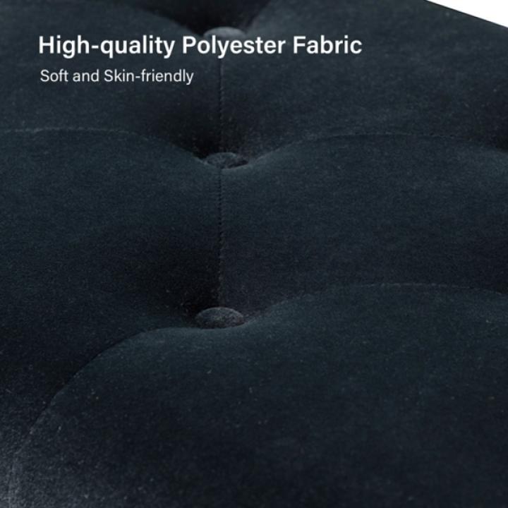 Achilles Black Tufted Storage Bench