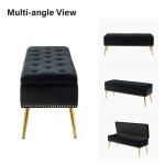 Achilles Black Tufted Storage Bench