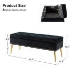 Achilles Black Tufted Storage Bench