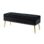 Achilles Black Tufted Storage Bench