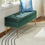 Achilles Green Tufted Storage Bench