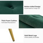 Achilles Green Tufted Storage Bench