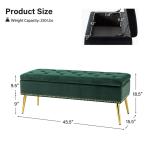 Achilles Green Tufted Storage Bench