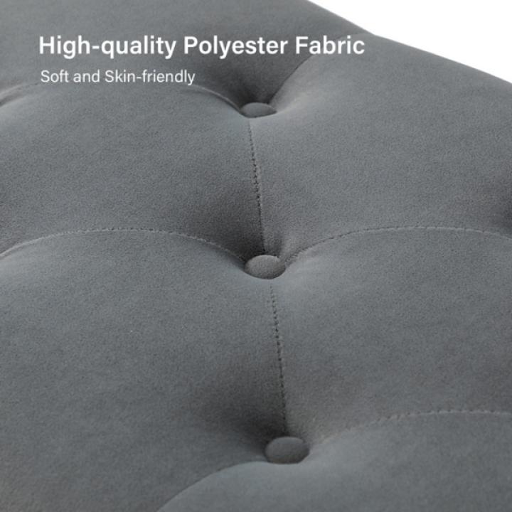 Achilles Gray Tufted Storage Bench