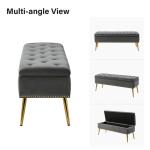 Achilles Gray Tufted Storage Bench