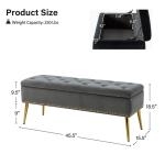 Achilles Gray Tufted Storage Bench