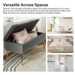 Achilles Gray Tufted Storage Bench