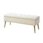Achilles Ivory Tufted Storage Bench