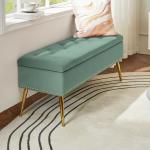 Achilles Sage Tufted Storage Bench