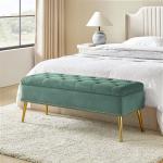 Achilles Sage Tufted Storage Bench