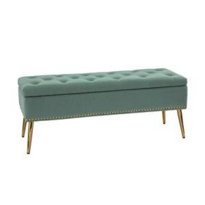 Achilles Sage Tufted Storage Bench