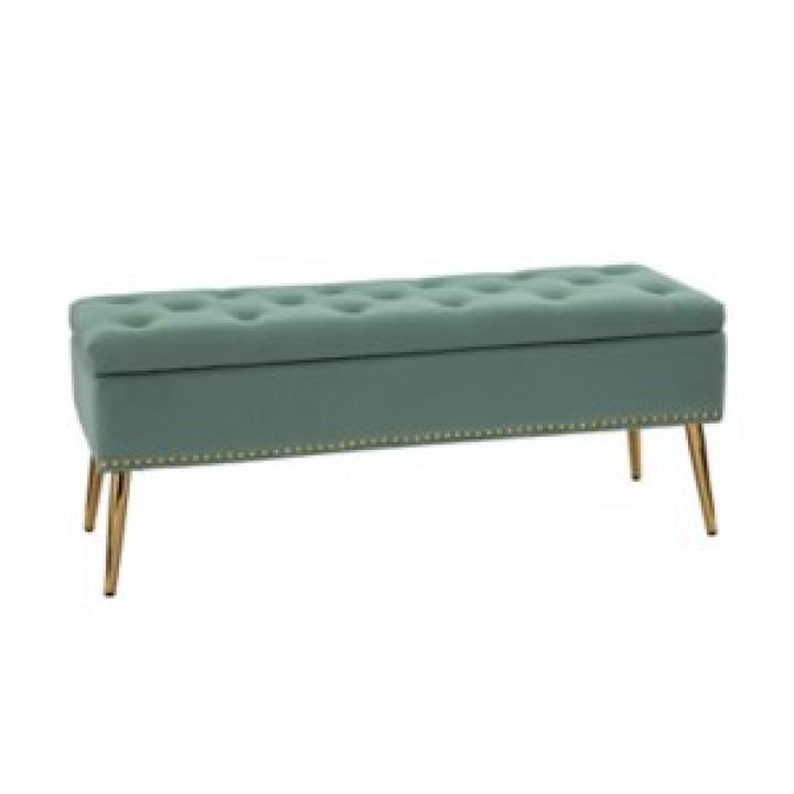 Achilles Sage Tufted Storage Bench