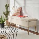 Achilles Tan Tufted Storage Bench
