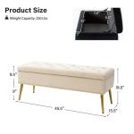 Achilles Tan Tufted Storage Bench