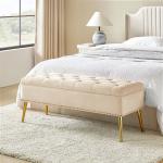 Achilles Tan Tufted Storage Bench