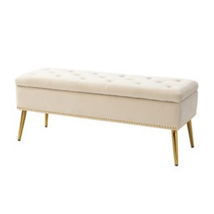 Achilles Tan Tufted Storage Bench