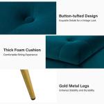 Achilles Teal Tufted Storage Bench