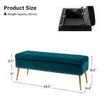 Achilles Teal Tufted Storage Bench