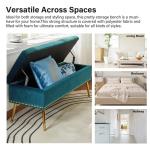 Achilles Teal Tufted Storage Bench