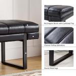 Lauren Black Faux Leather Bench