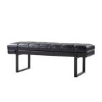 Lauren Black Faux Leather Bench