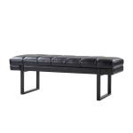 Lauren Black Faux Leather Bench