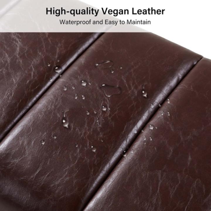 Lauren Brown Faux Leather Bench