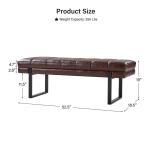 Lauren Brown Faux Leather Bench
