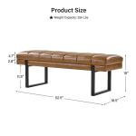 Lauren Camel Faux Leather Bench
