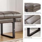 Lauren Gray Faux Leather Bench