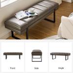 Lauren Gray Faux Leather Bench