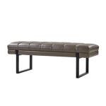 Lauren Gray Faux Leather Bench