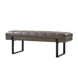 Lauren Gray Faux Leather Bench