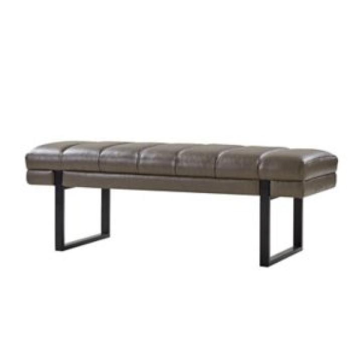 Lauren Gray Faux Leather Bench